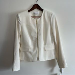 Cream with Gold Zipper Calvin Klein jacket NWT.
